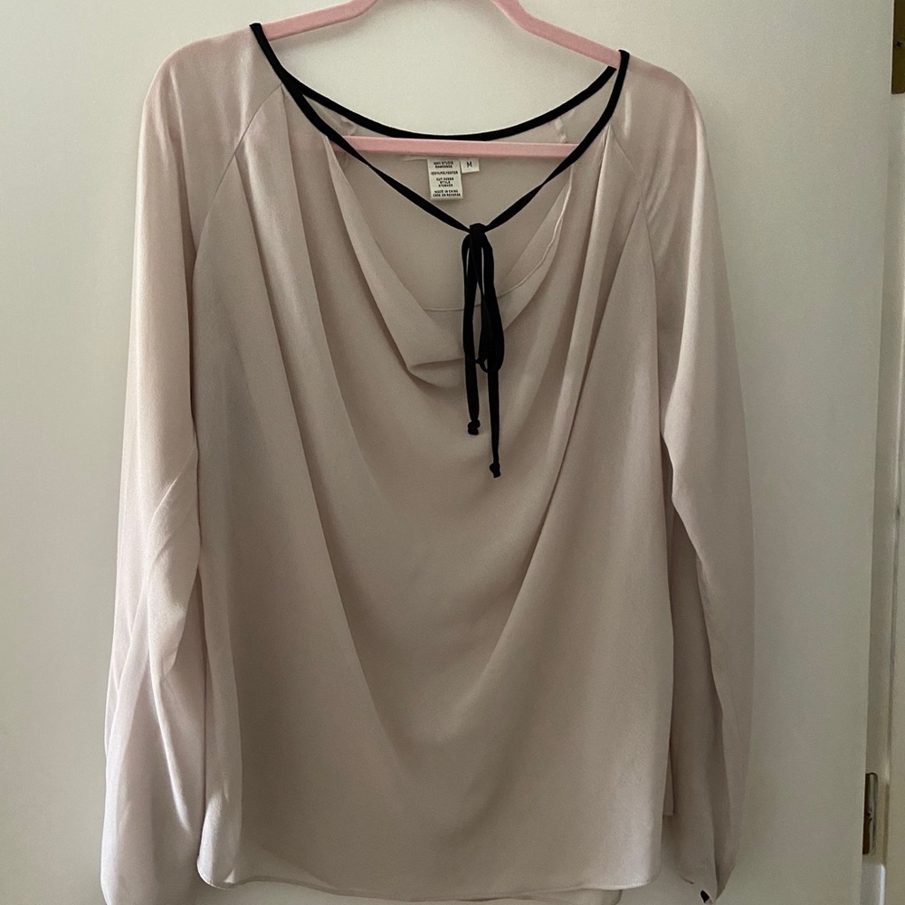 Black tie flowey blouse